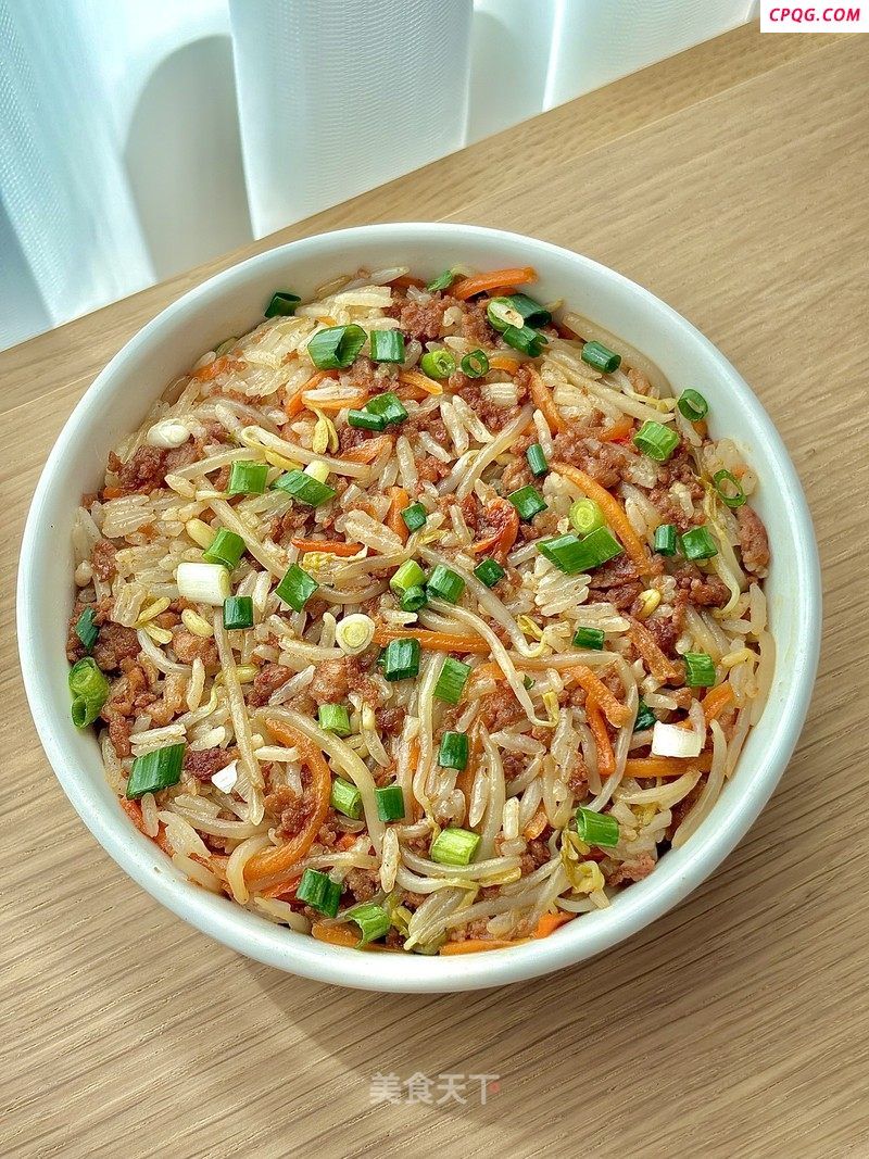 低脂低卡银芽牛肉拌饭的做法