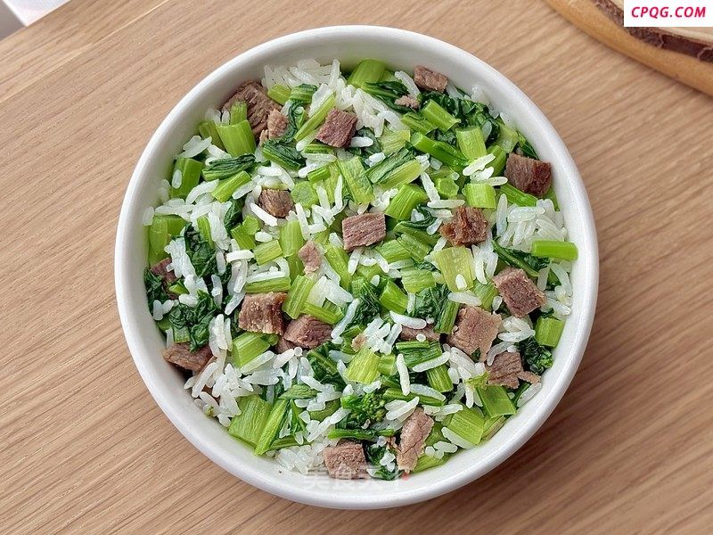 低卡菜苔牛肉拌饭的做法