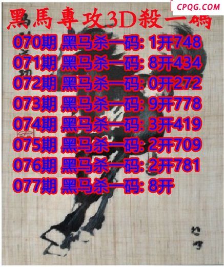 黑马杀码2025077期3d图谜（原创）