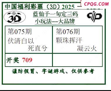 2025077期蓝仙子一句定三码