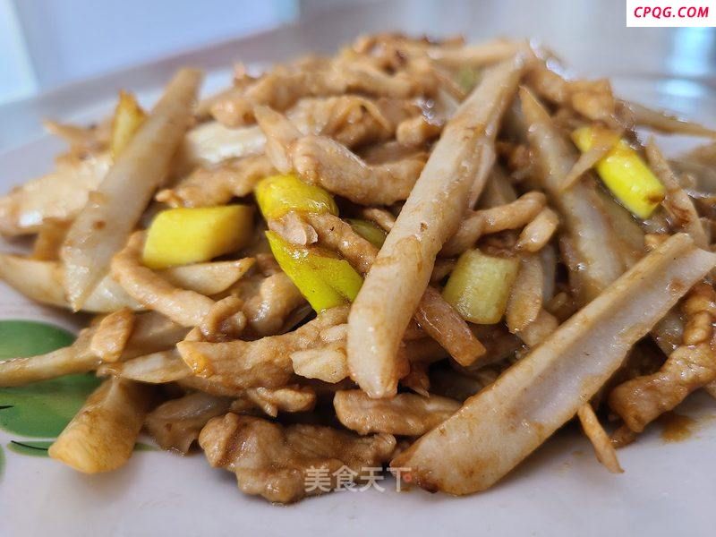 莲菜丝炒肉丝的做法