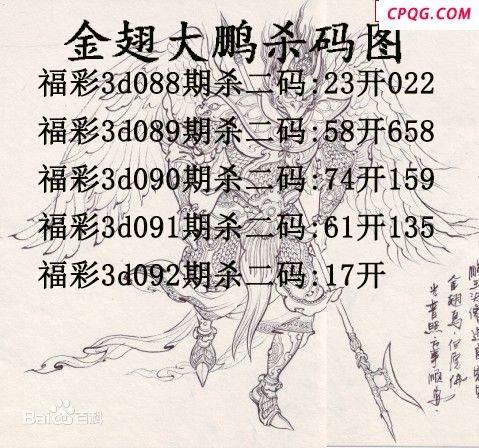 金翅大鹏杀码2025092期3d图谜（原创）