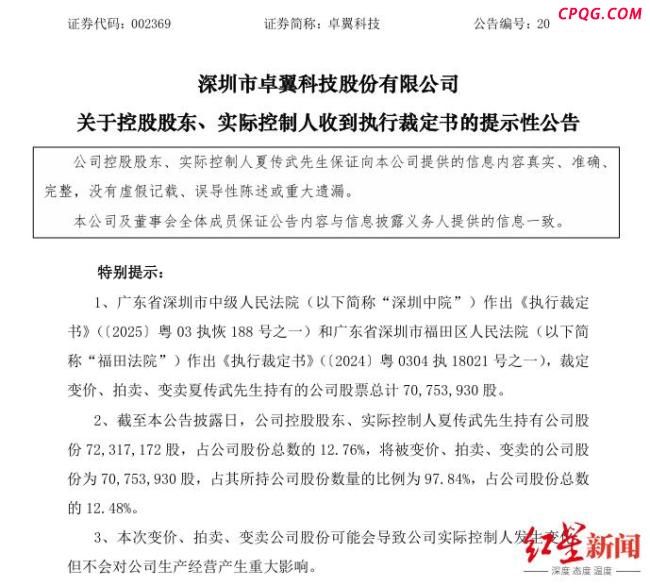 上市公司实控人获刑7年 企业发公告