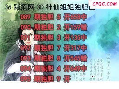 神仙姐姐独胆2025095期3d图谜
