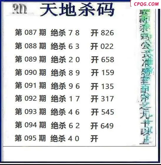 天地绝杀2025095期3d图谜