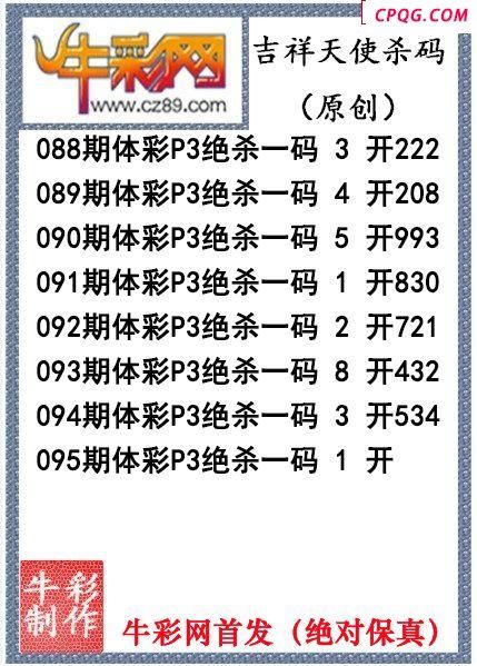 吉祥天使杀码095期P3图谜（原创）