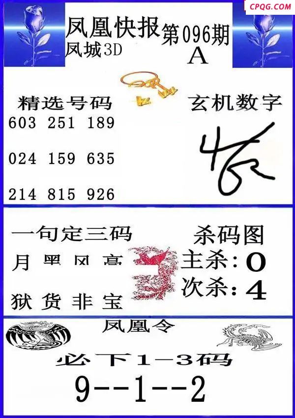 凤凰快报2025096期3d图谜    