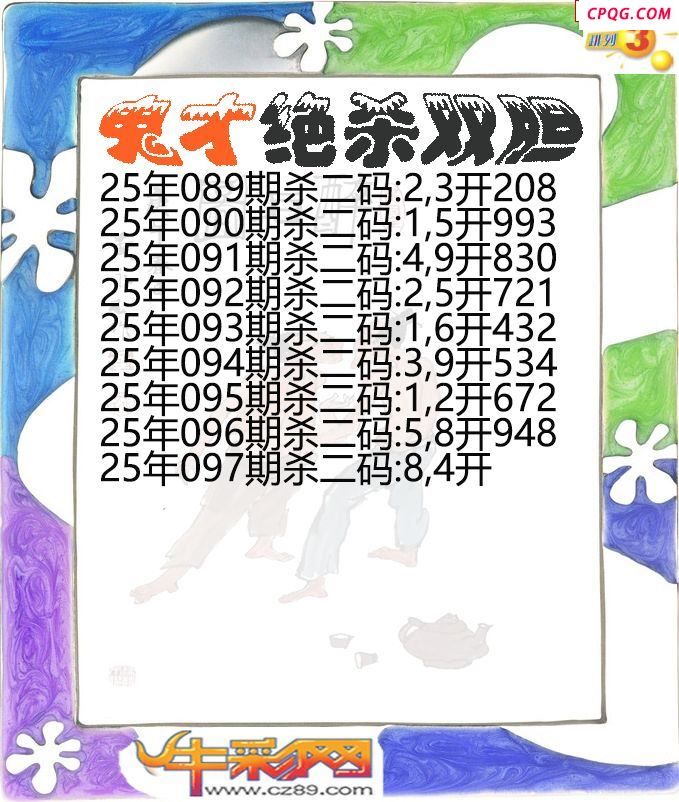 鬼才绝杀双胆097期体彩P3图谜