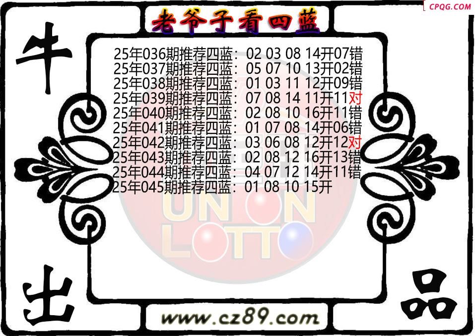 双色球045期老爷子看四蓝图谜