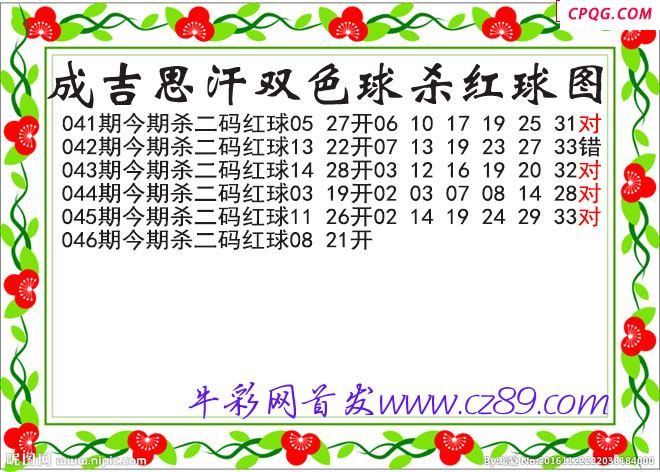 成吉思汗杀两码红球046期双色球图谜