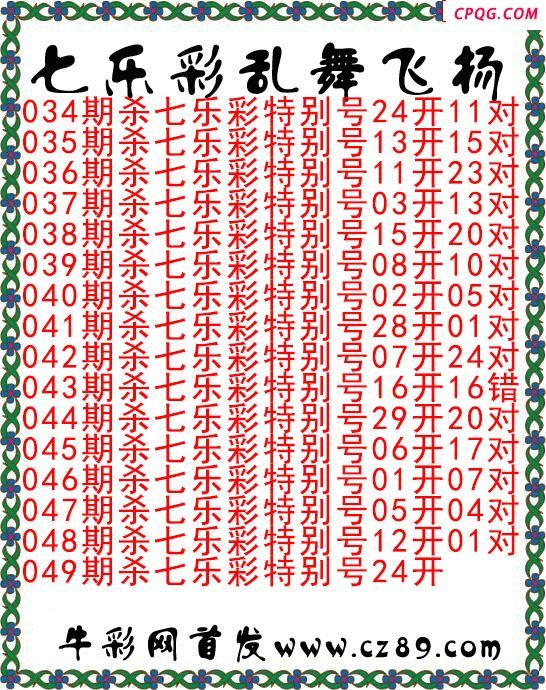 七乐彩2025049期乱舞飞扬今日图谜 