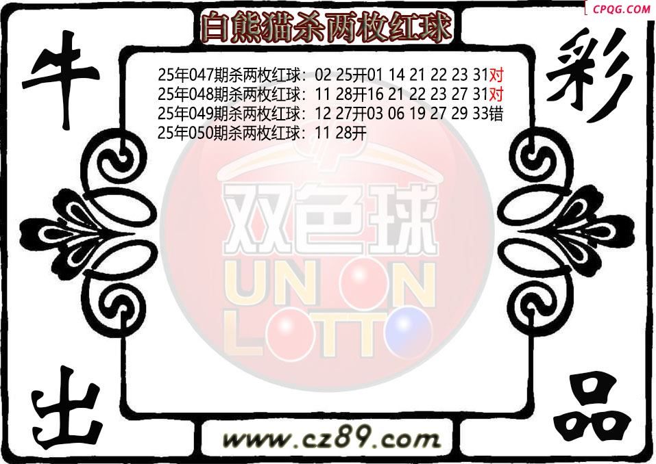 双色球050期白熊猫杀两枚红球图迷