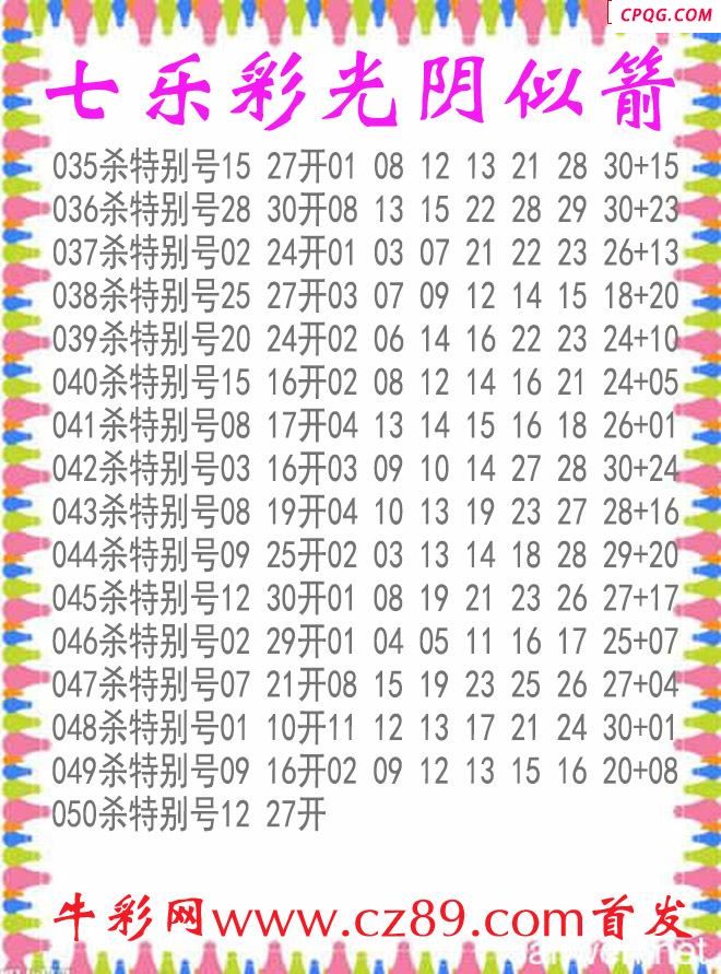 七乐彩2025050期光阴似箭杀码图谜