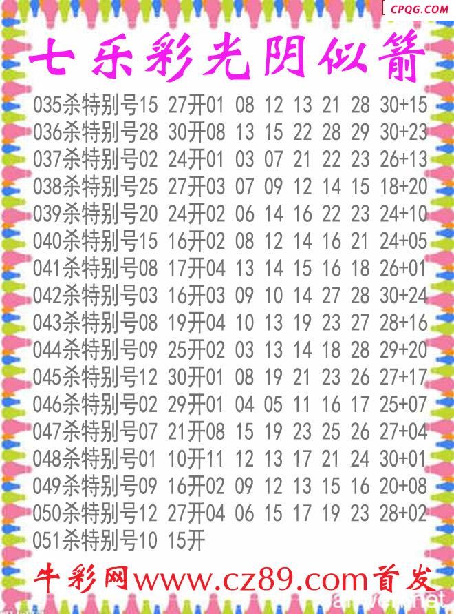 七乐彩2025051期光阴似箭杀码图谜