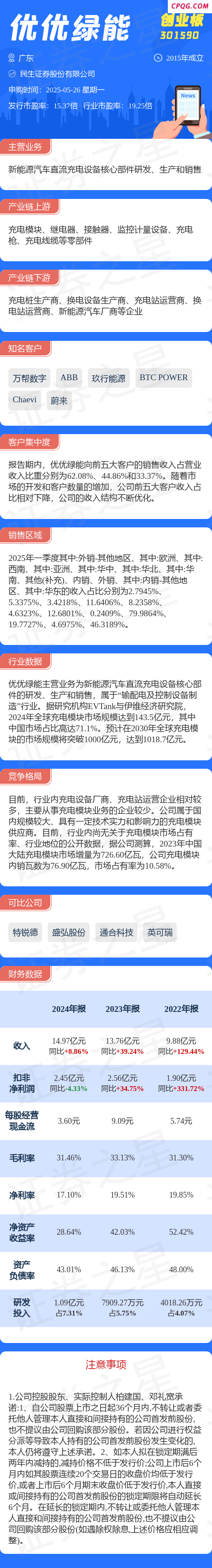 【新股】一图读懂优优绿能