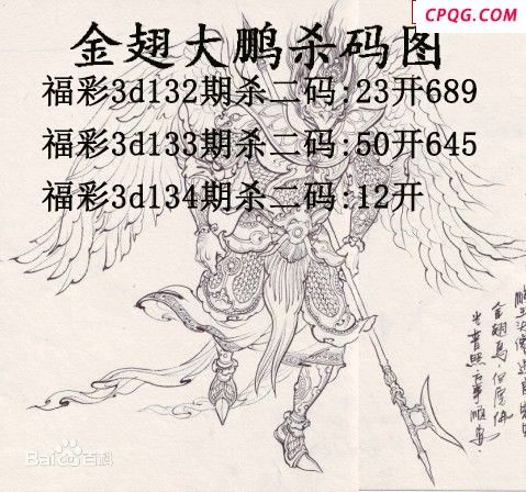 金翅大鹏杀码2025134期3d图谜（原创）