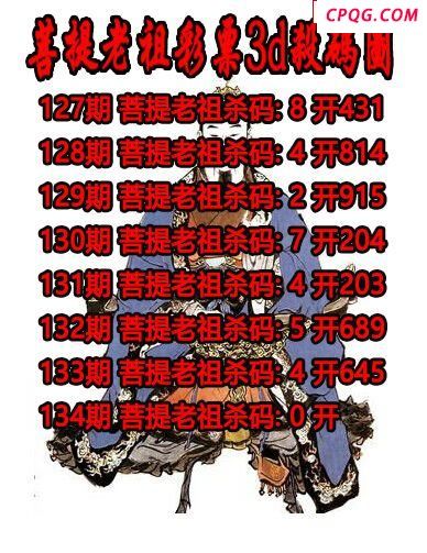 菩提老祖杀码2025134期3d图谜（原创）