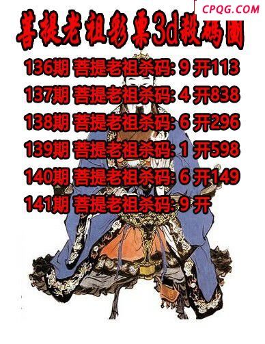 菩提老祖杀码2025141期3d图谜（原创）
