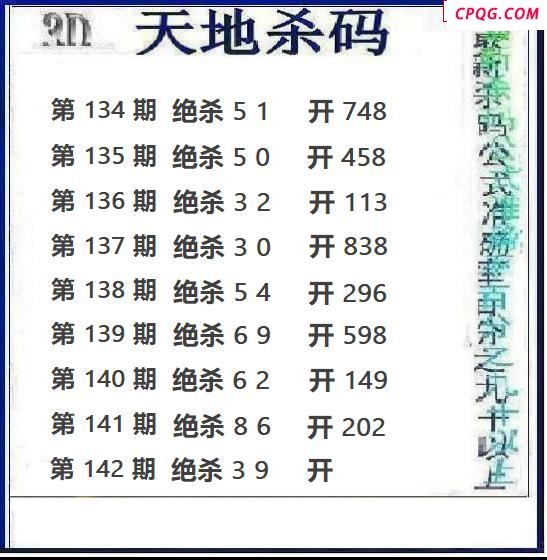 天地绝杀2025142期3d图谜