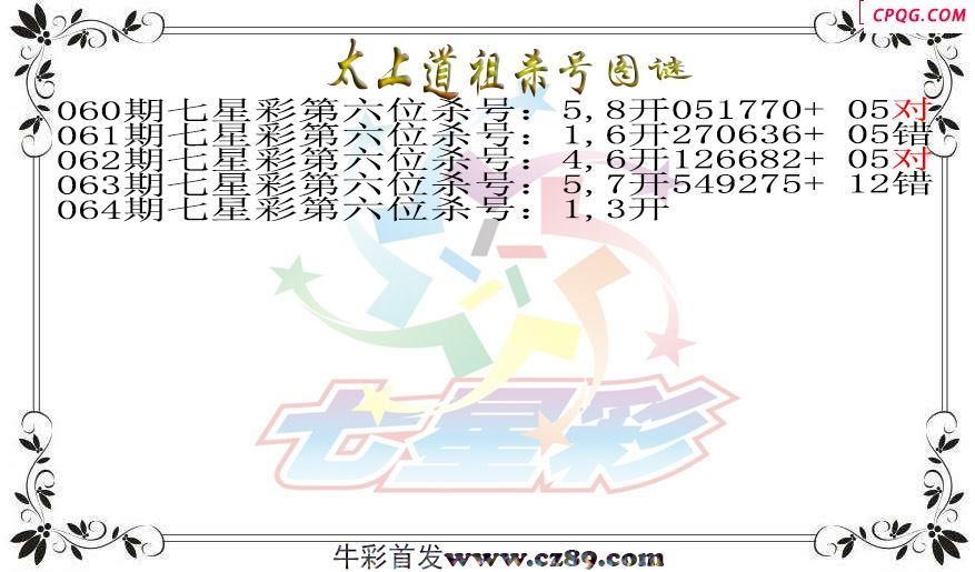 七星彩2025064期太上道祖杀号图谜