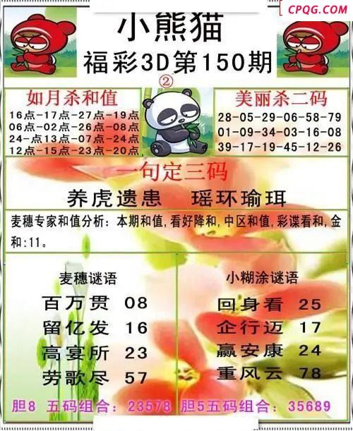 小熊猫彩报2025150期3d图谜                        