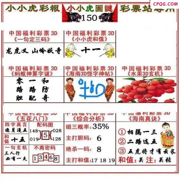 小小虎彩报2025150期3d图谜            