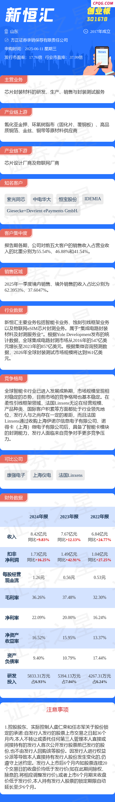 【新股】一图读懂新恒汇
