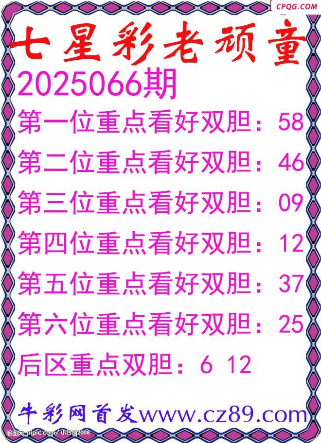 七星彩2025066期老顽童双胆图谜