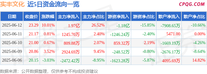 6月12日实丰文化涨停：玩具，IP经济/谷子经济，宠物经济概念热股