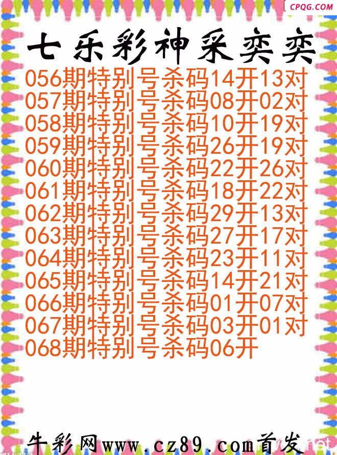 七乐彩2025068期神采奕奕图谜