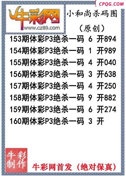 小和尚杀码160期今期体彩P3图谜（原创）