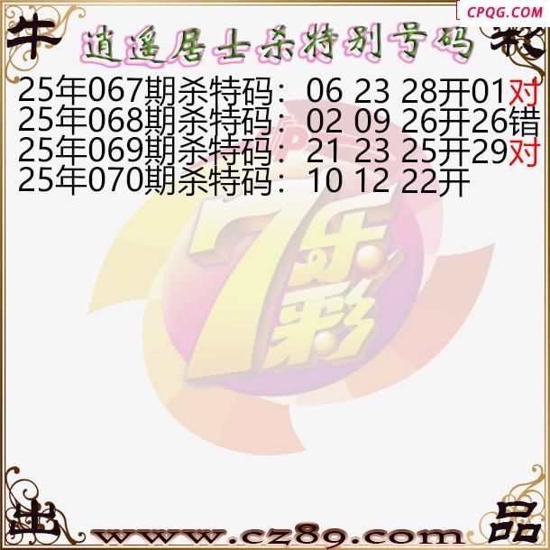 七乐彩2025070期逍遥居士杀特别号码图谜