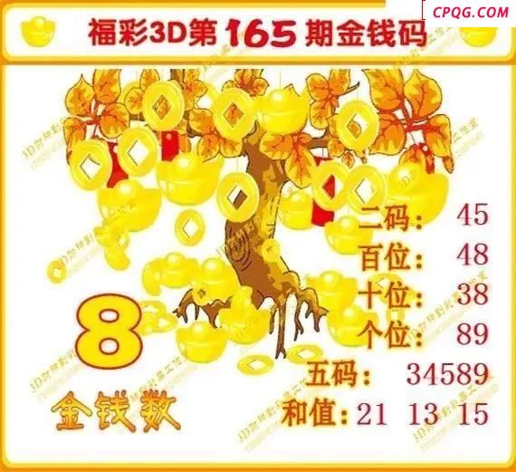 金钱码25年165期福彩3d图谜