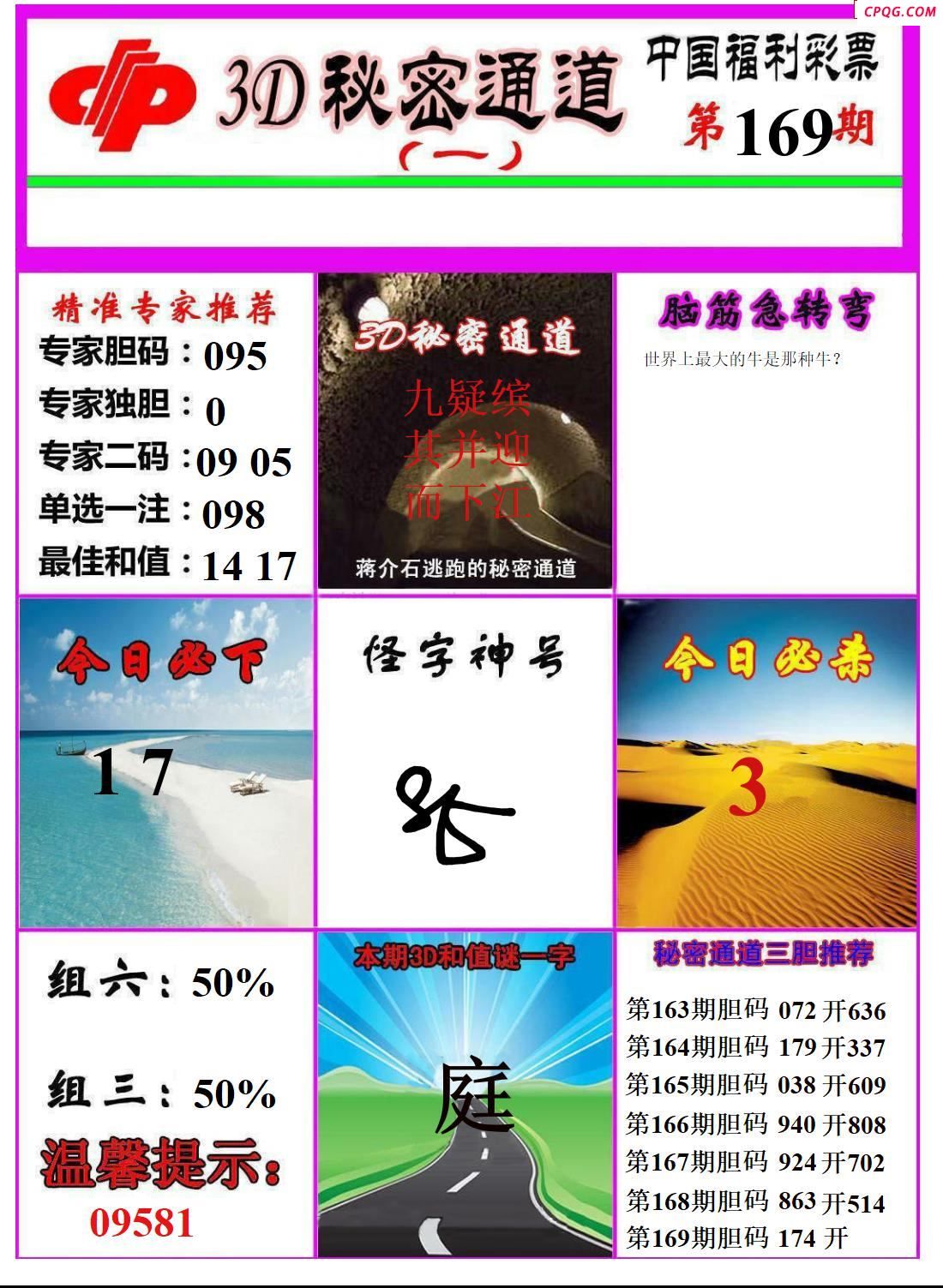 秘密通道2025169期3d图谜
