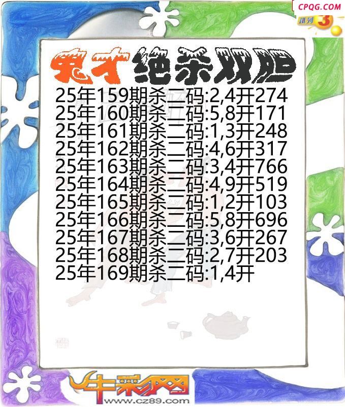 鬼才绝杀双胆169期体彩P3图谜