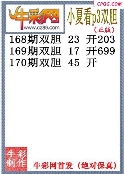 小夏双胆170期体彩P3图谜（原创）