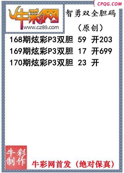 智勇双全双胆170期今日P3图迷（原创）