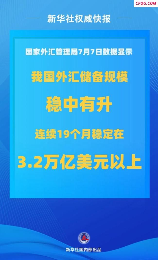 中国外汇储备上半年保持稳中有升