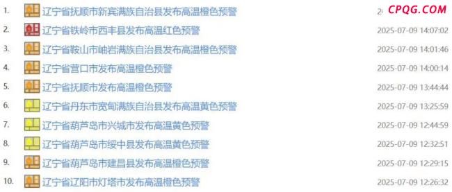 辽宁连发30多条高温预警 全省热浪滚滚