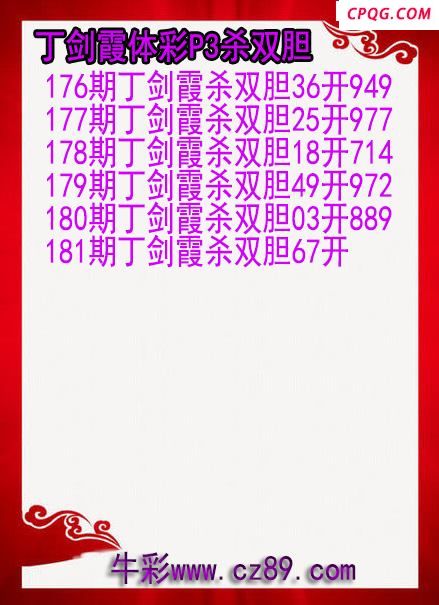 25年181期丁剑霞体彩P3杀双胆图