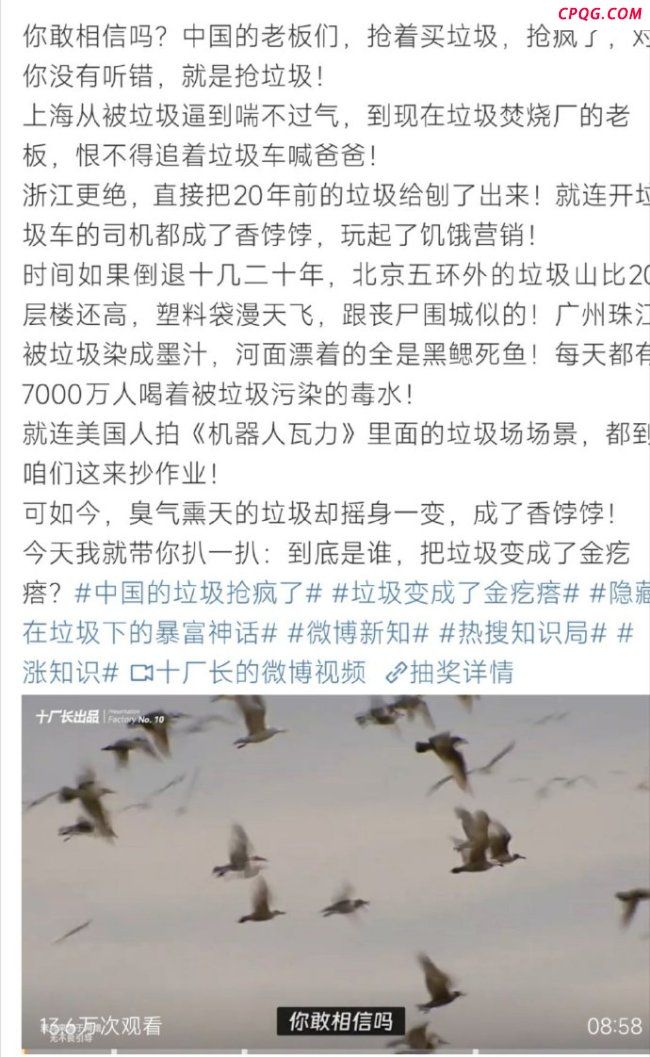 ​你敢相信吗？中国的垃圾被抢疯了