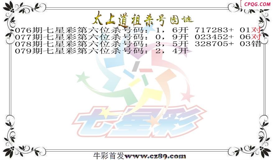七星彩2025079期太上道祖杀号图谜