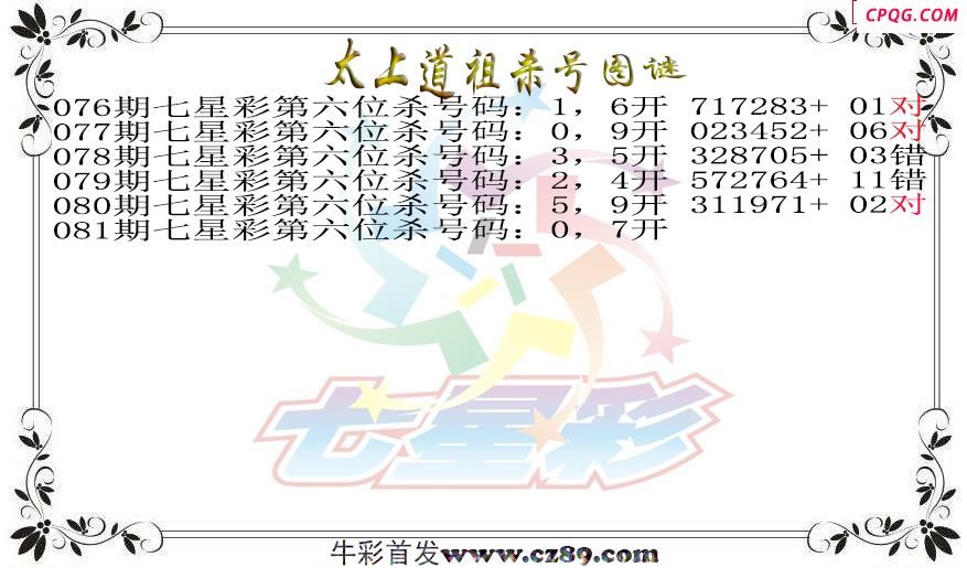 七星彩2025081期太上道祖杀号图谜