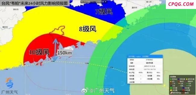 广州将进入10级风圈
