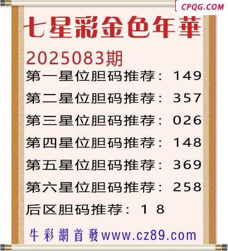 七星彩2025年083期金色年华胆码图谜