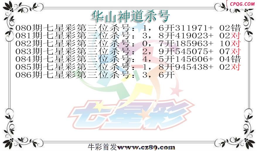 七星彩2025086期华山神道杀号图迷