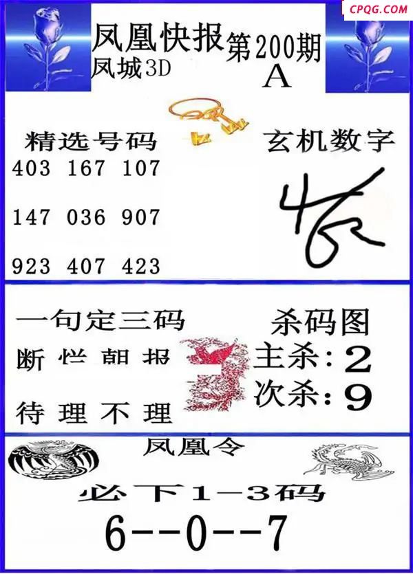 凤凰快报2025200期3d图谜