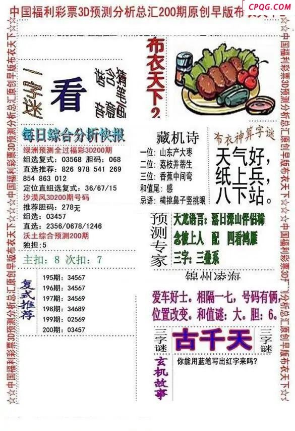 早版布衣2025200期3d图谜