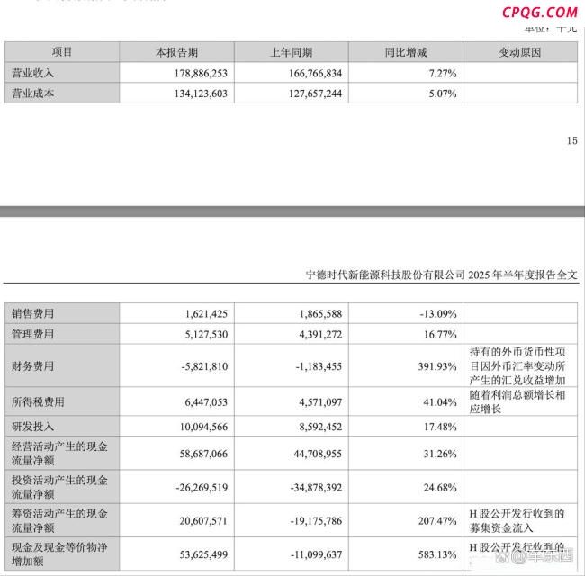 宁德时代半年利润超国内99%车企全年 盈利强劲增长