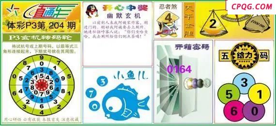 体彩P325年图迷204期 直通车